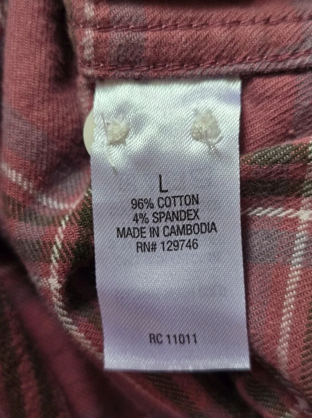 Ridgecut Button Down Plaid Long Sleeve Size Large